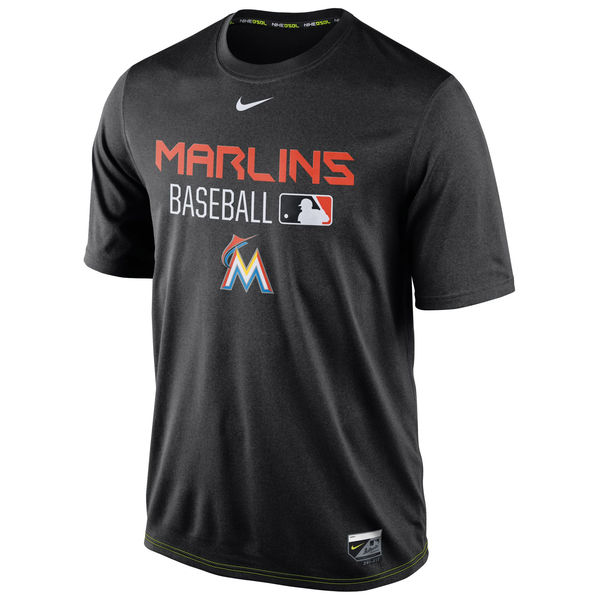 MLB Men Miami Marlins Nike Legend Team Issue Performance TShirt Black